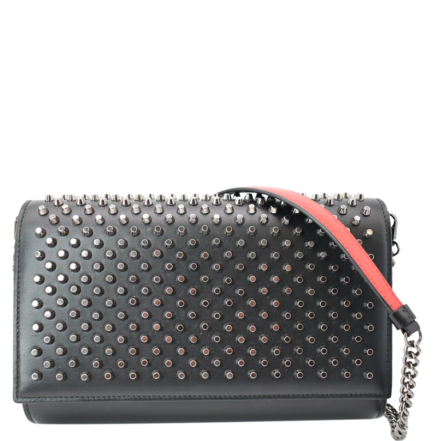 Paloma Studded Clutch Bag Leather Black Shoulder Bag