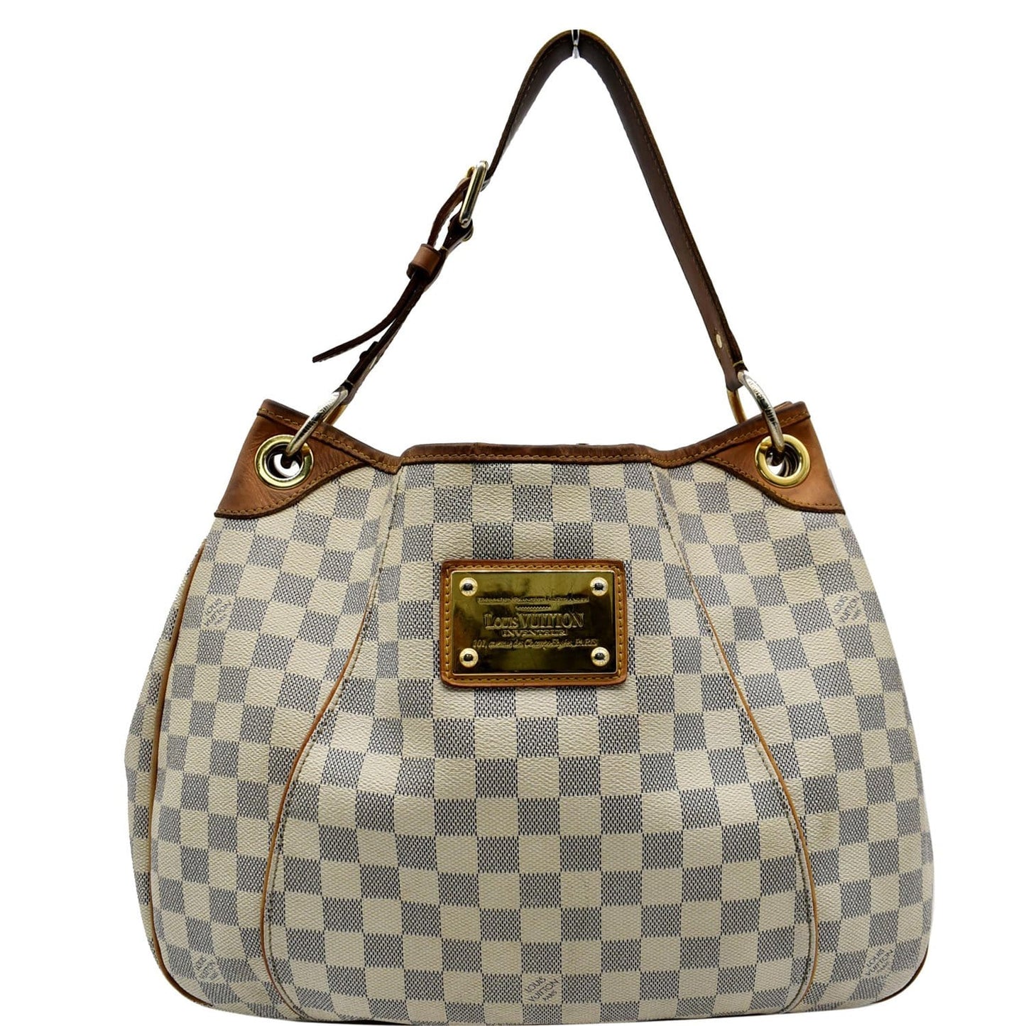 Louis Galliera Pm Damier Azur Shoulder Tote White Shoulder Bag