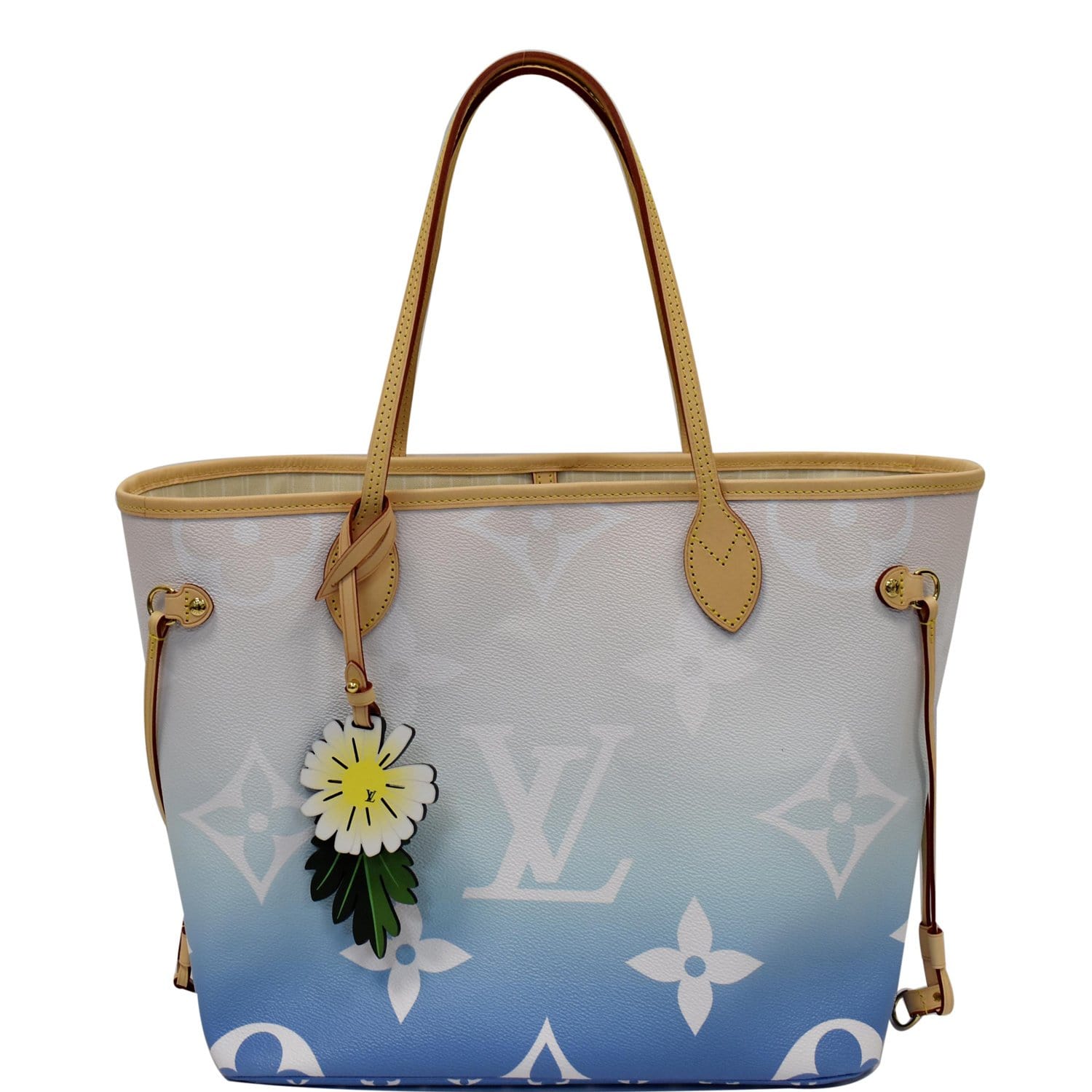 Louis Neverfull Mm Pool Giant Tote Shoulder Monogram Blue Shoulder Bag