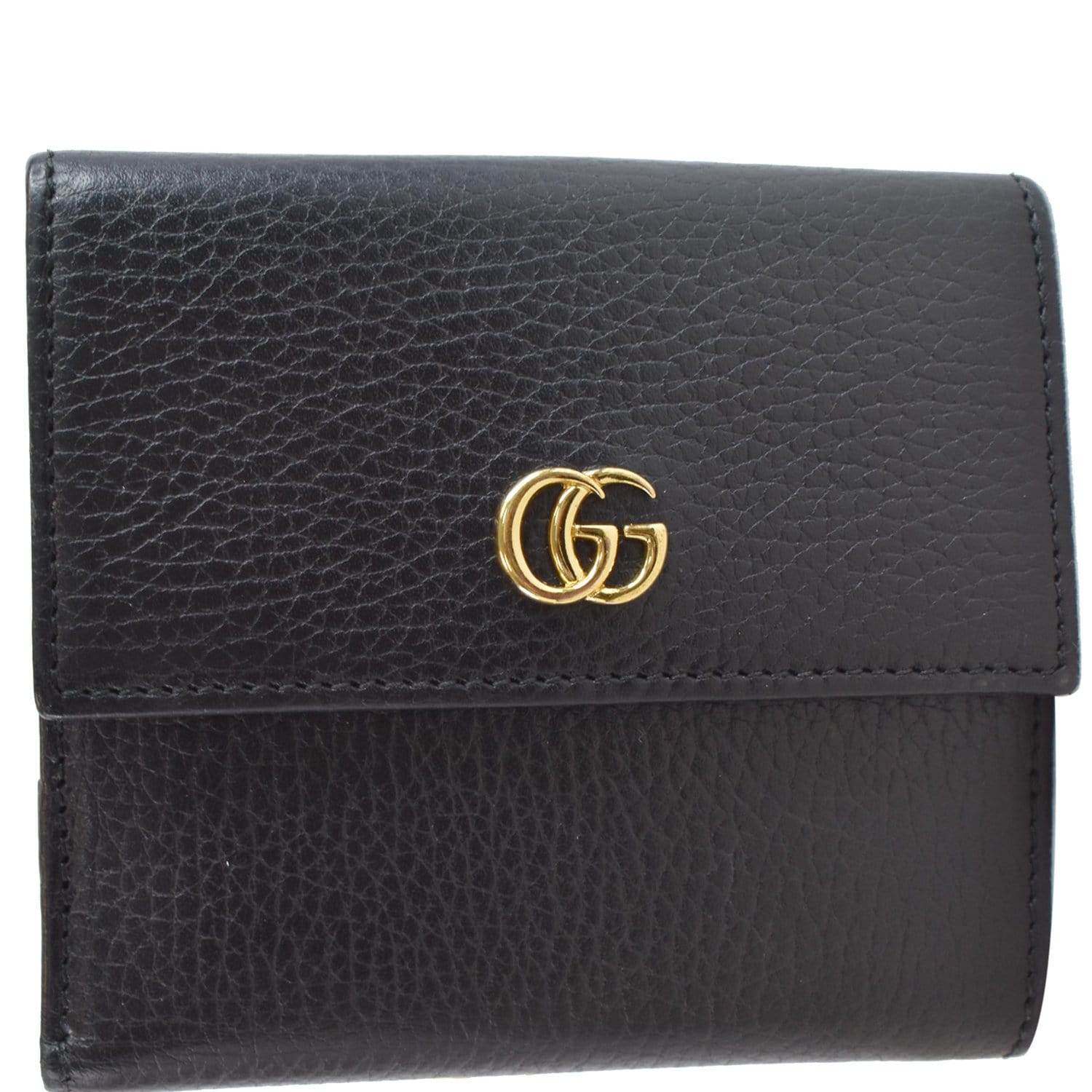Gucci French Wallet Clutch Bag Leather Black