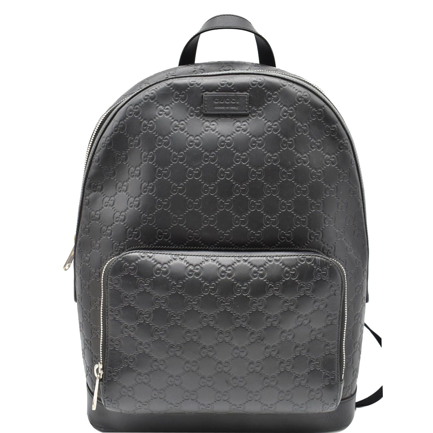 Gucci Signature Backpack Bag Leather Black