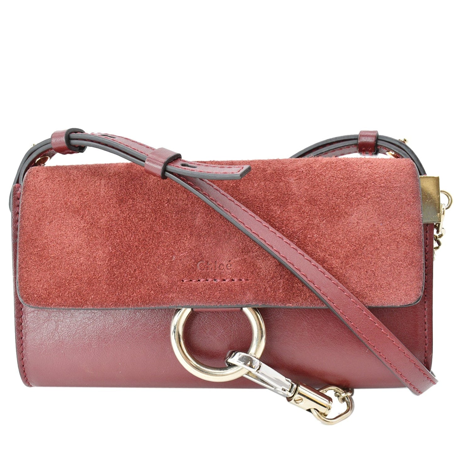 Chloe Mini Faye Shoulder Bag Leather Suede