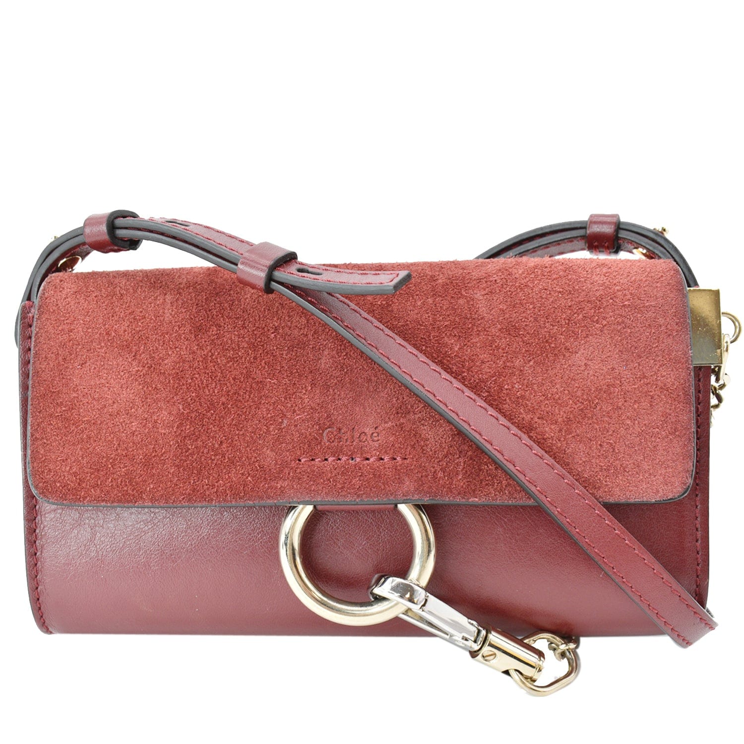 Chloe Mini Faye Shoulder Bag Leather Suede