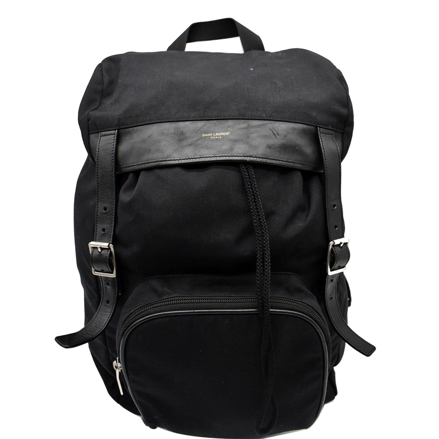YSL Saint Laurent Saint Hunting Rucksack Backpack Bag Canvas Black