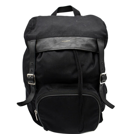 YSL Saint Laurent Saint Hunting Rucksack Backpack Bag Canvas Black