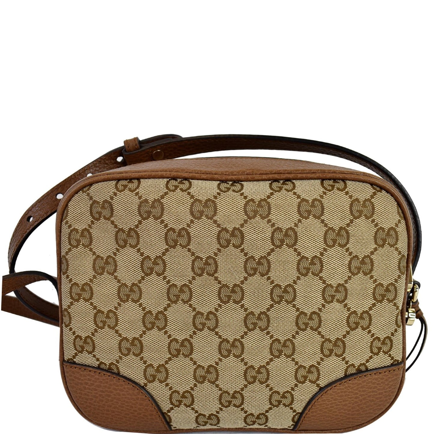 Gucci Bree Crossbody Bag Leather Canvas Beige 449413