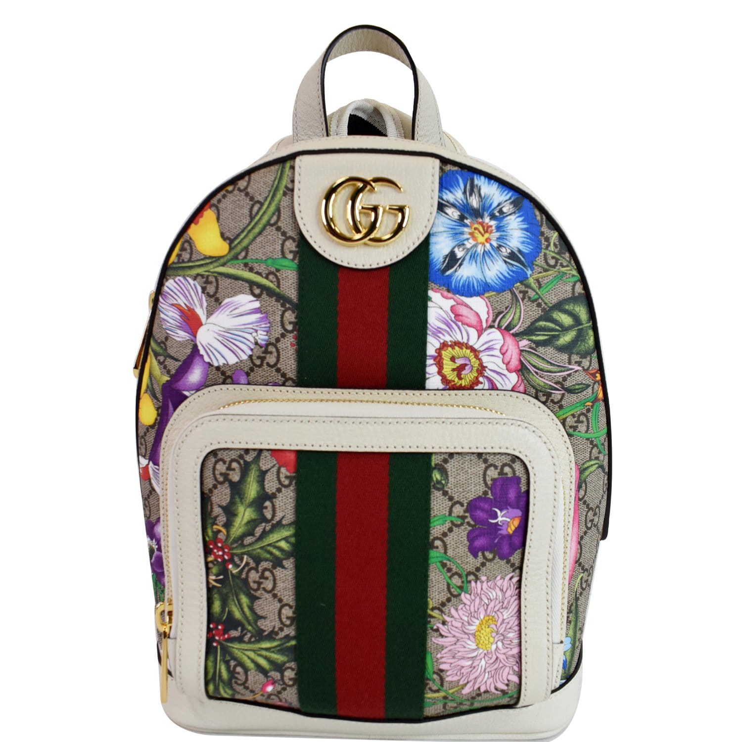 Gucci Ophidia Flora Supreme Backpack Bag Canvas Beige Beige 547965