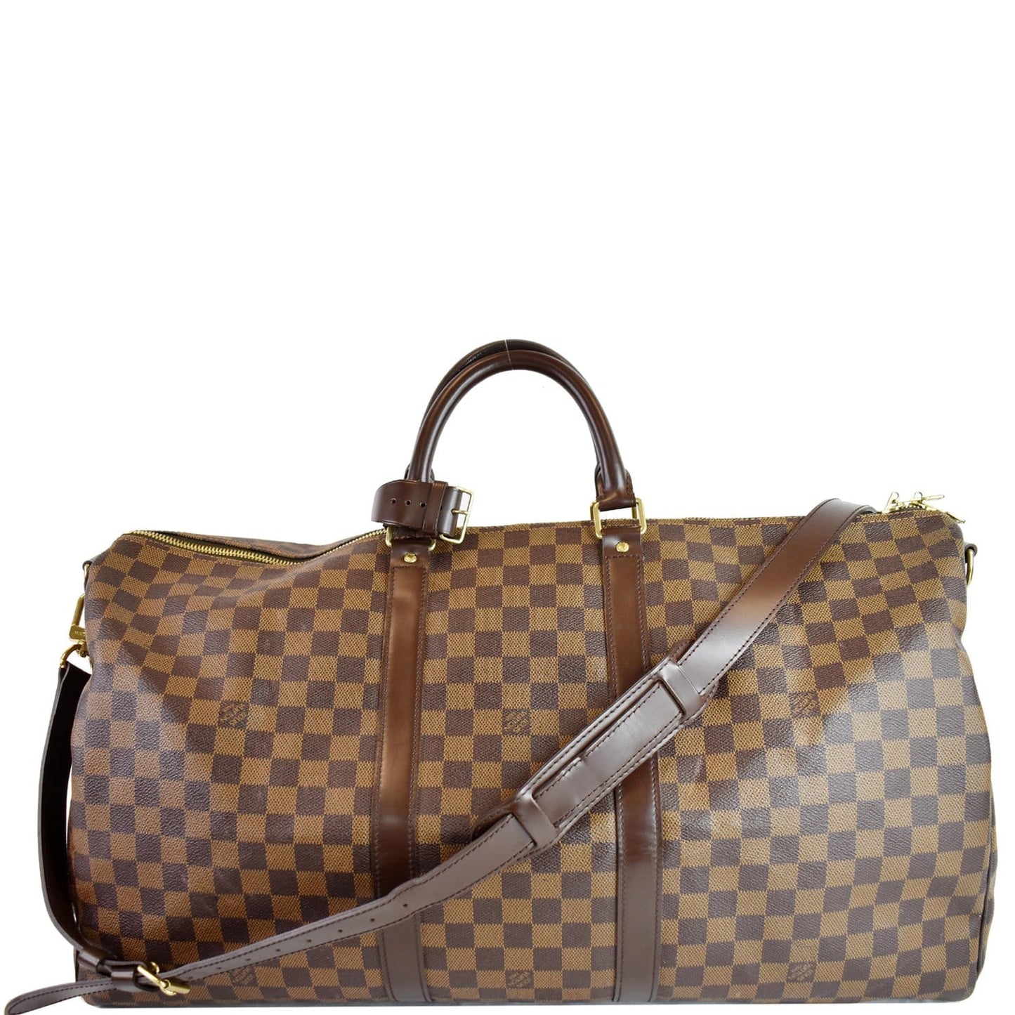 Louis Keepall Bandouliere Damier Ebene Travel Bag Brown Brown 1