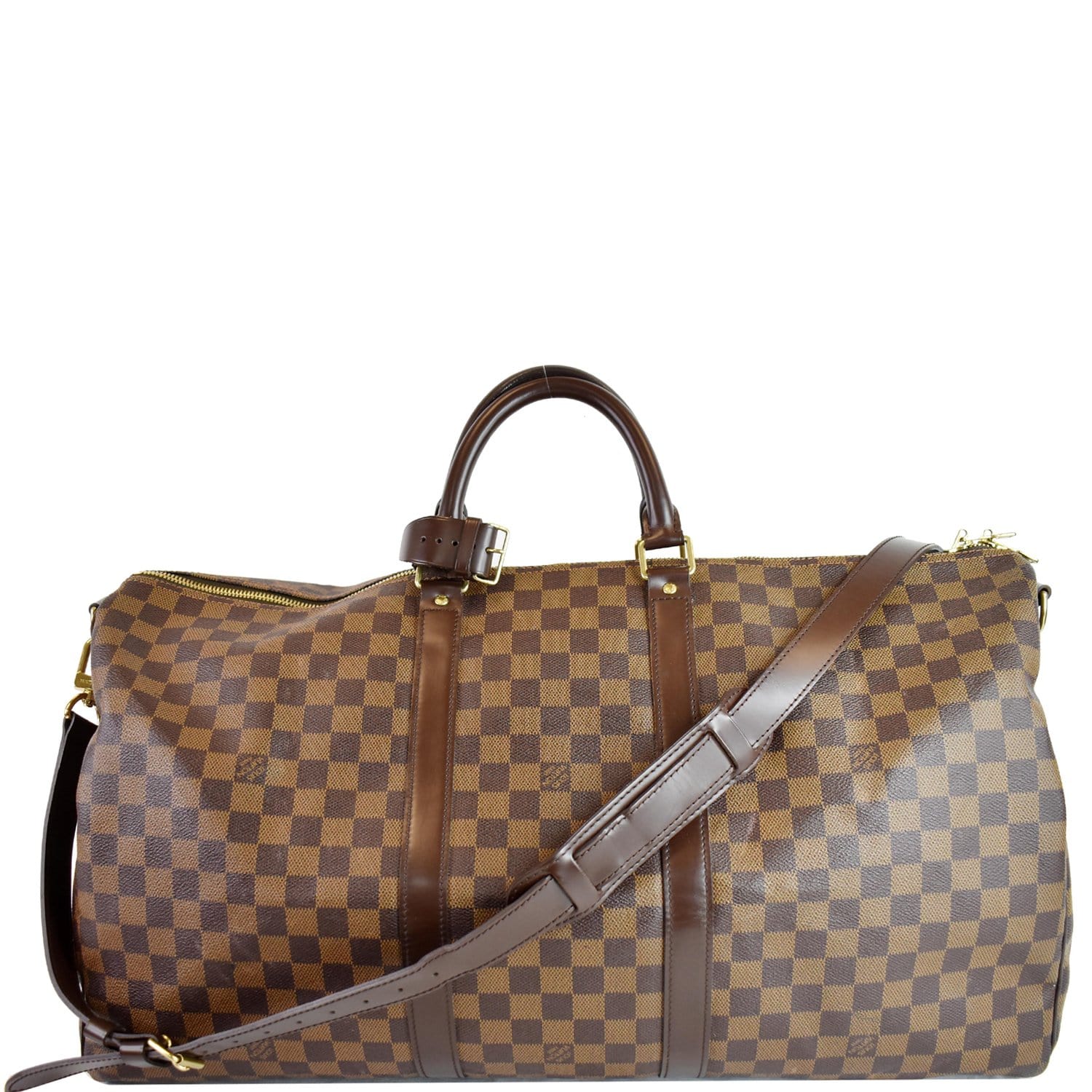 Louis Keepall Bandouliere Damier Ebene Travel Bag Brown Brown 1