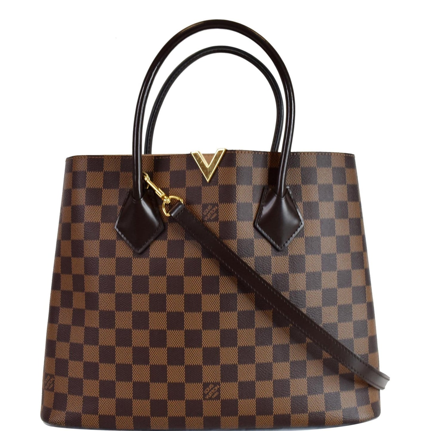 Louis Kensington Damier Ebene Shoulder Bag Brown