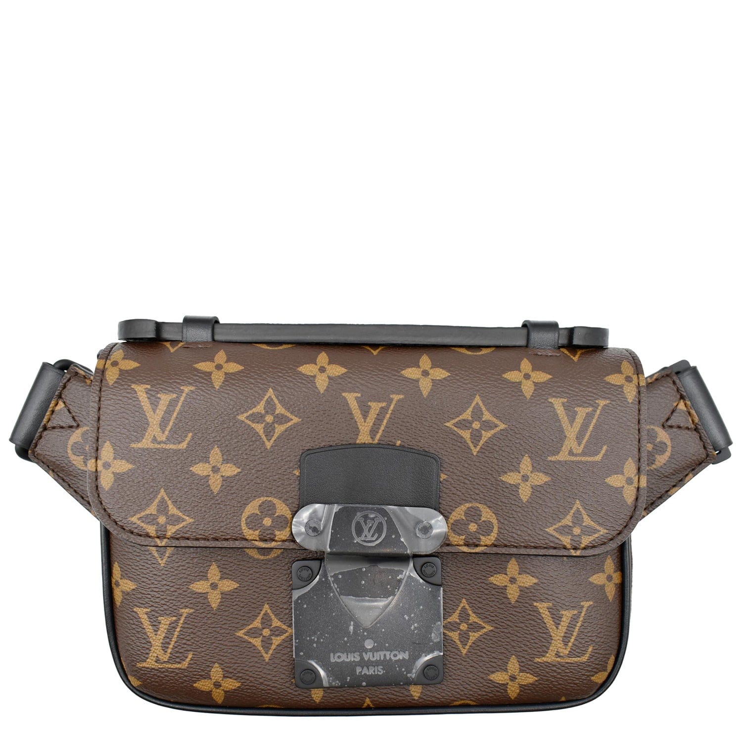 Louis Lock Sling Macassar Crossbody Bag Monogram Brown