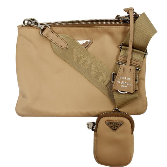 Prada Re Edition Shoulder Bag Nylon Tan Bag Tan