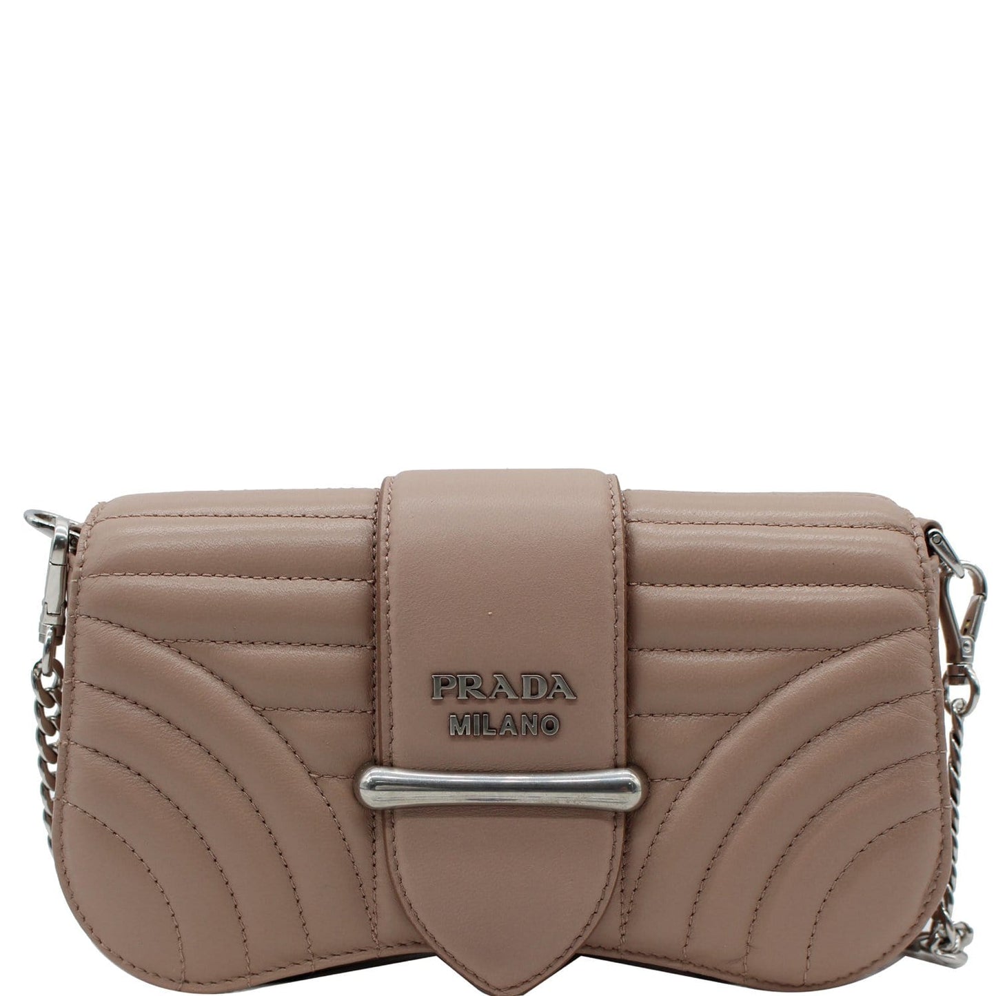 Prada Sidonie Nappa Diagramme Crossbody Bag Nude Leather Mini