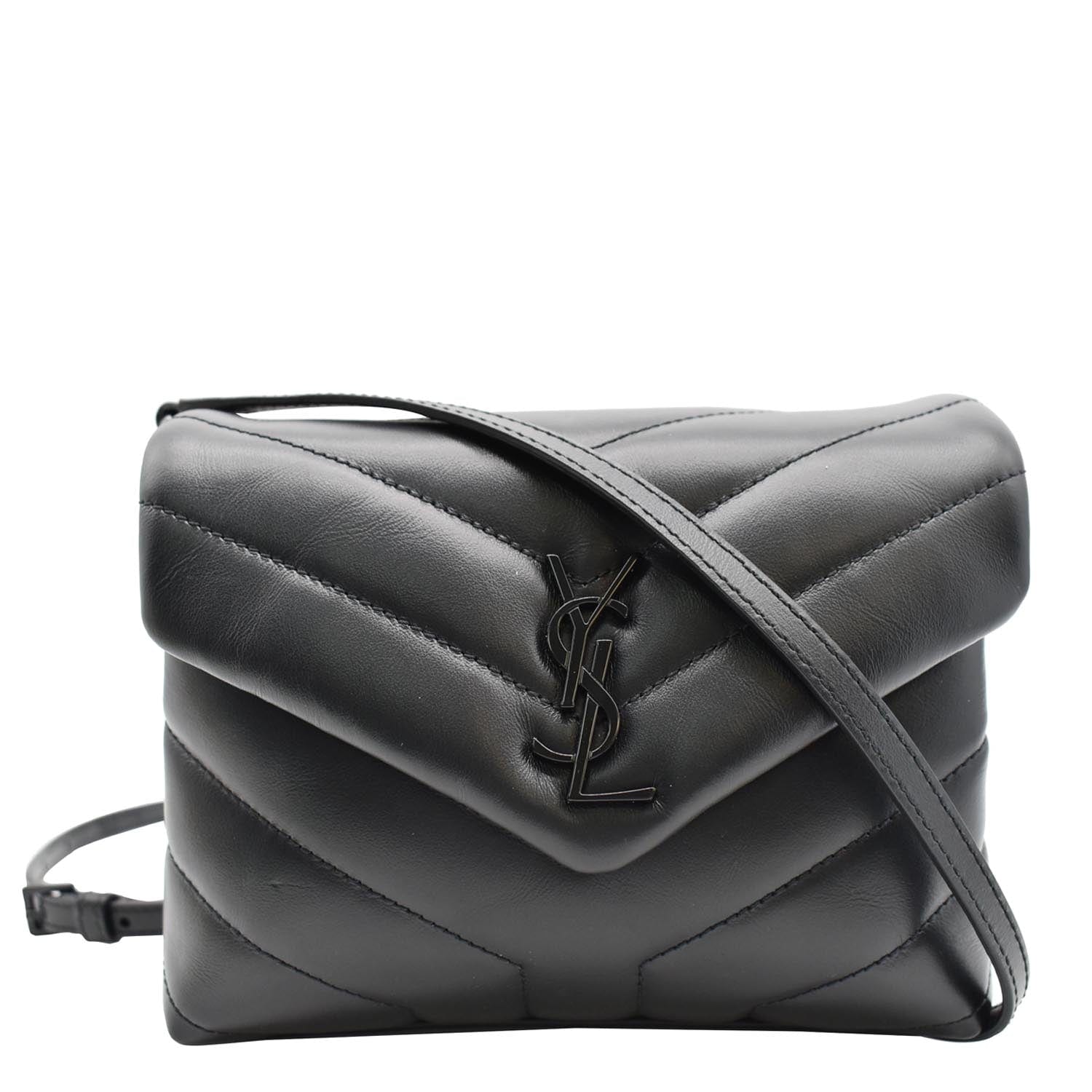YSL Saint Laurent Saint Loulou Toy Crossbody Bag Leather Matelasse Black 2