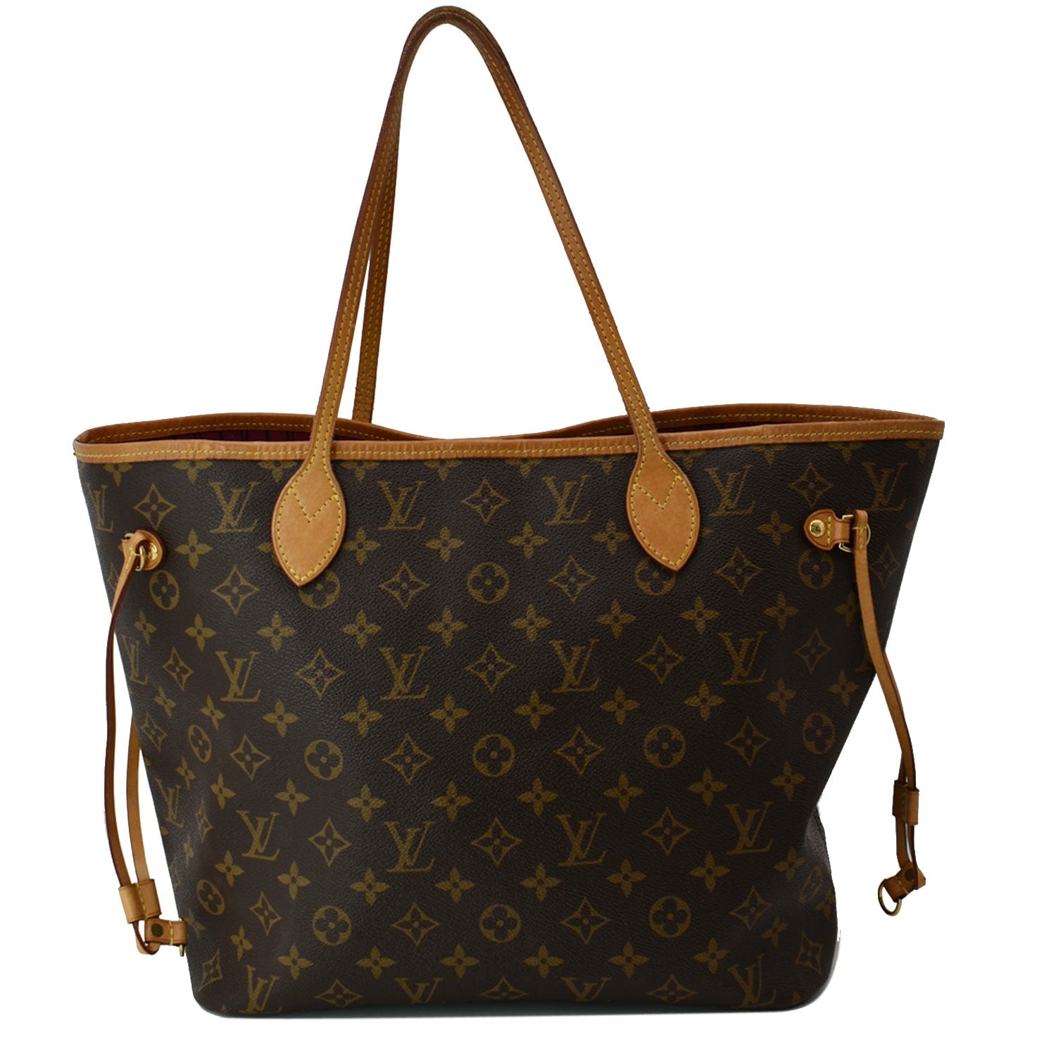 Louis Neverfull Mm Tote Shoulder Bag Fuchsia Canvas Monogram