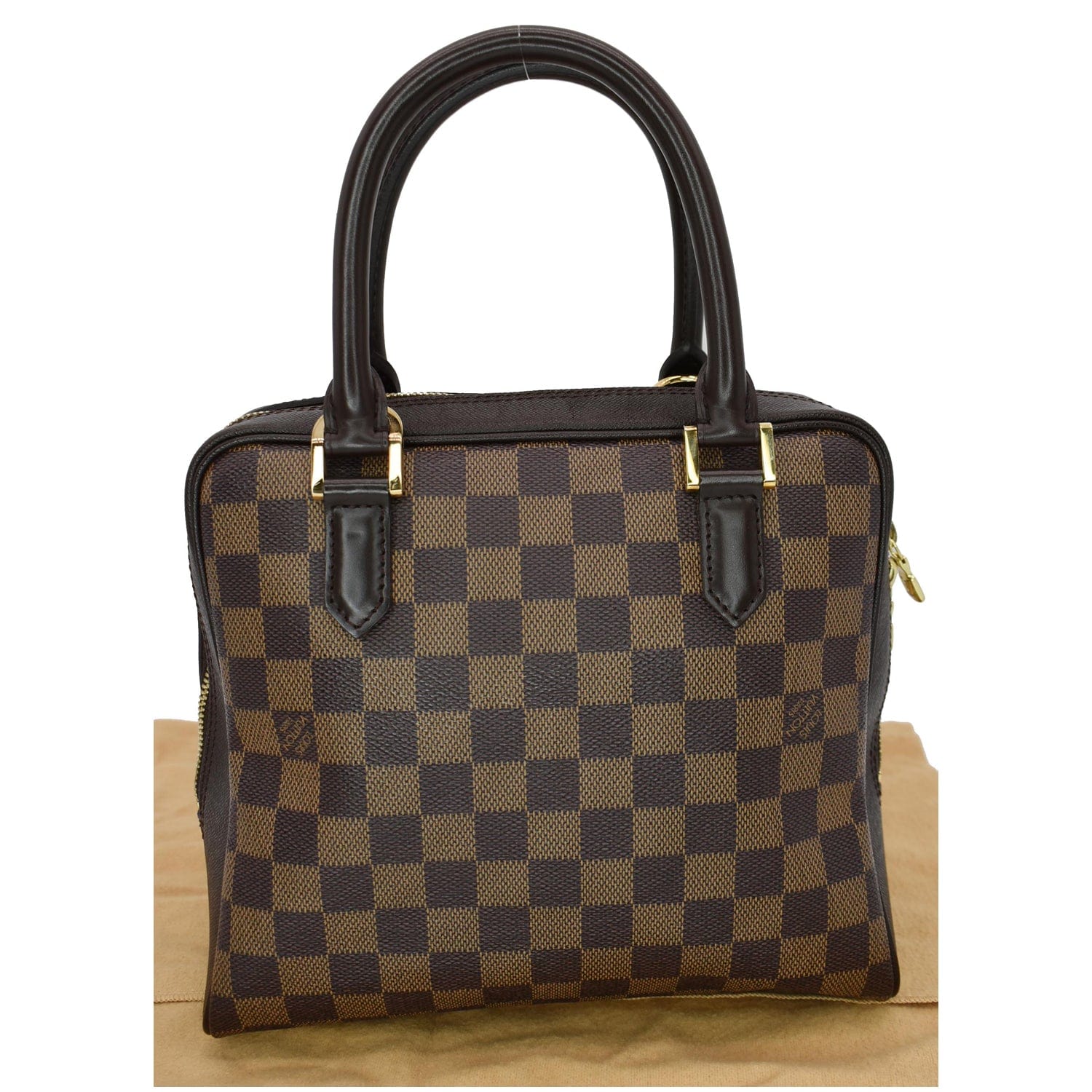 Louis Brera Damier Ebene Satchel Bag Brown Travel Bag