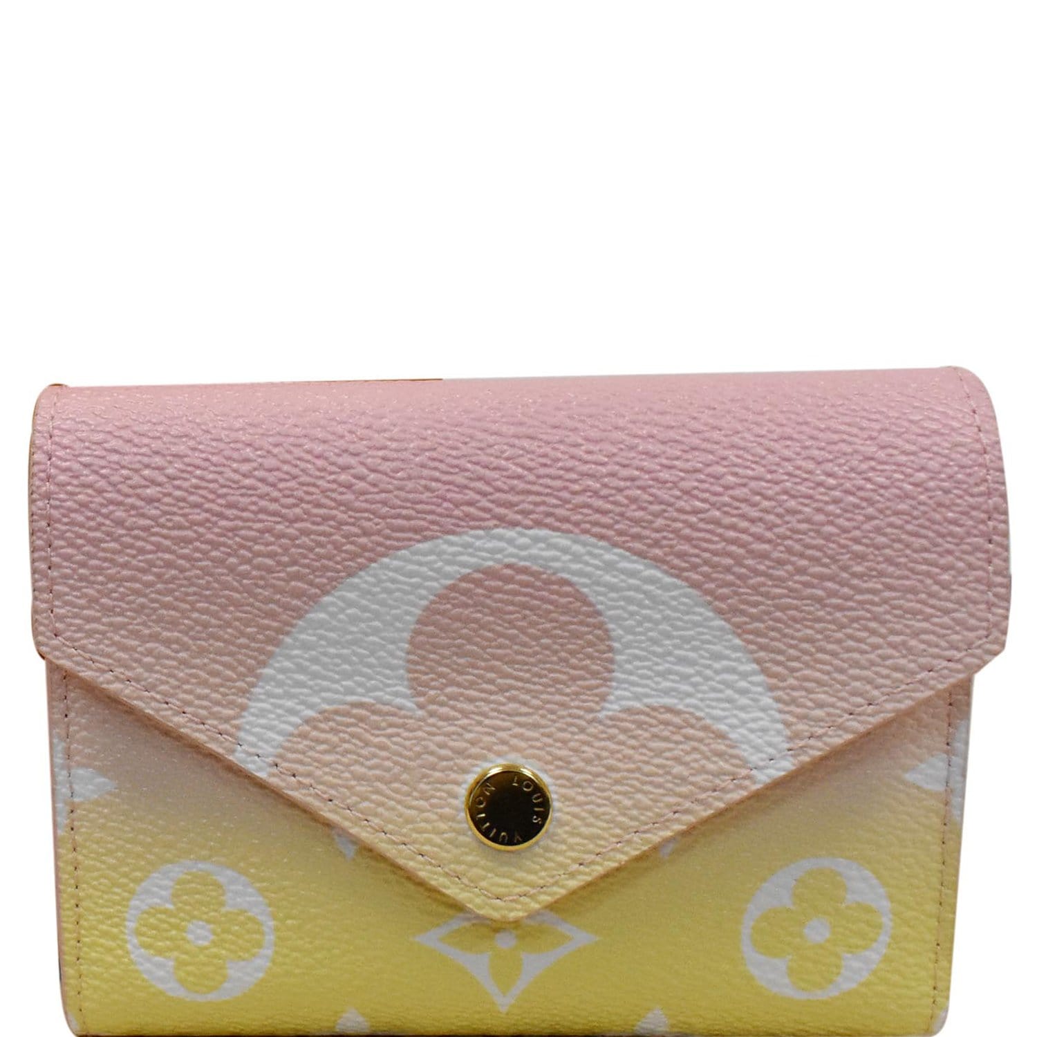 Louis Victorine Compact Wallet Clutch Bag Monogram Pink