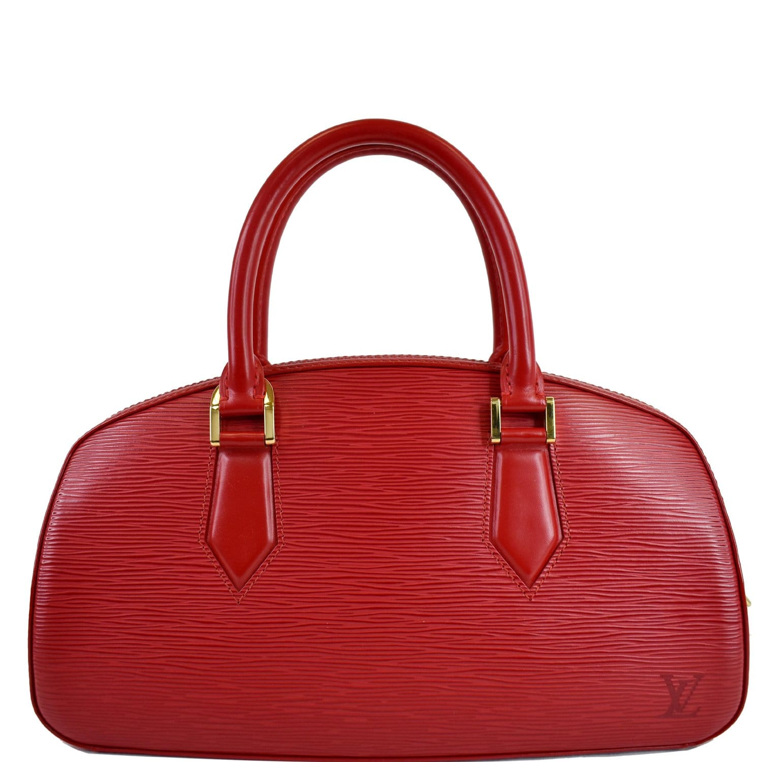 Louis Jasmine Epi Satchel Bag Final Sale Leather Red Travel Bag