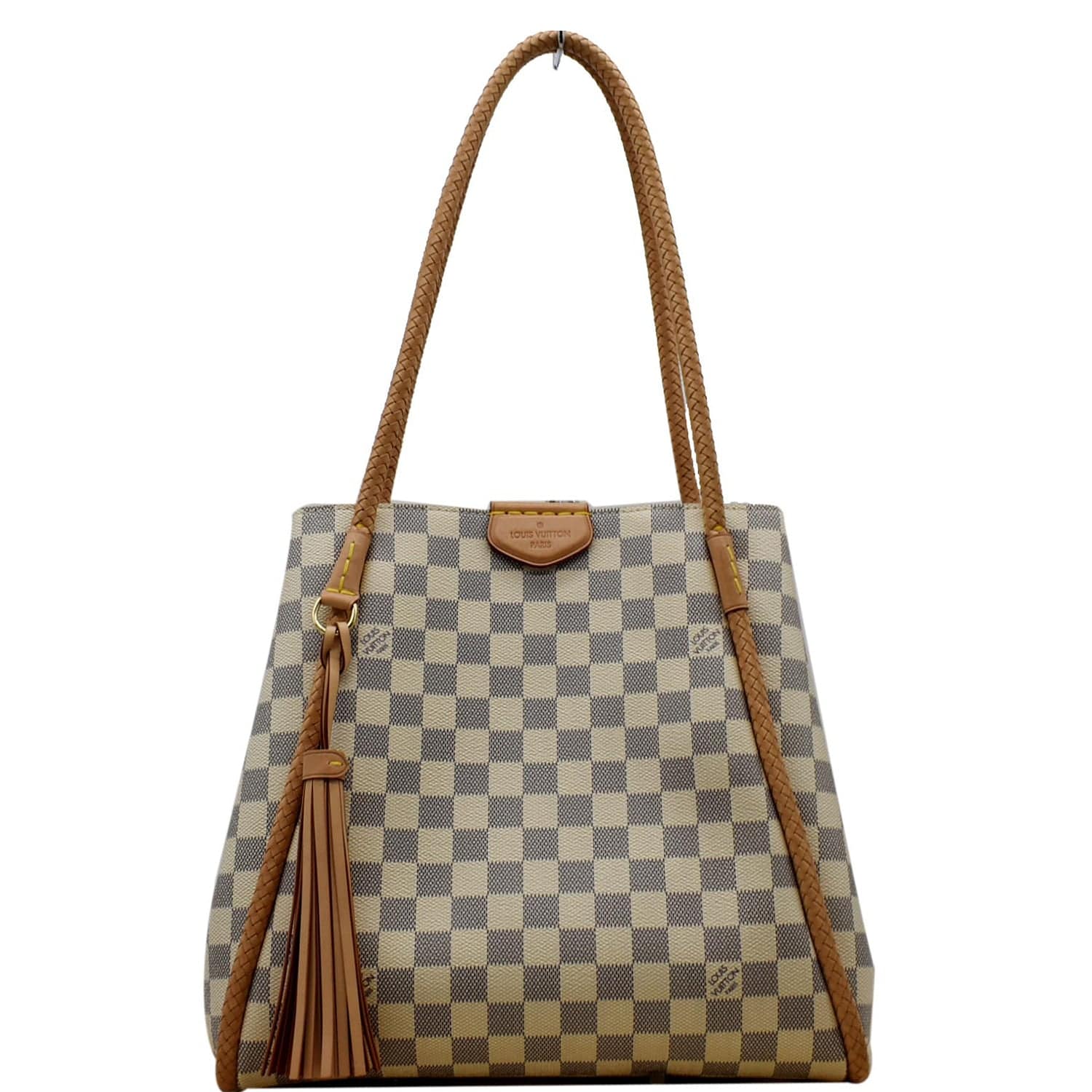 Louis Propriano Damier Azur Tote Shoulder Bag White