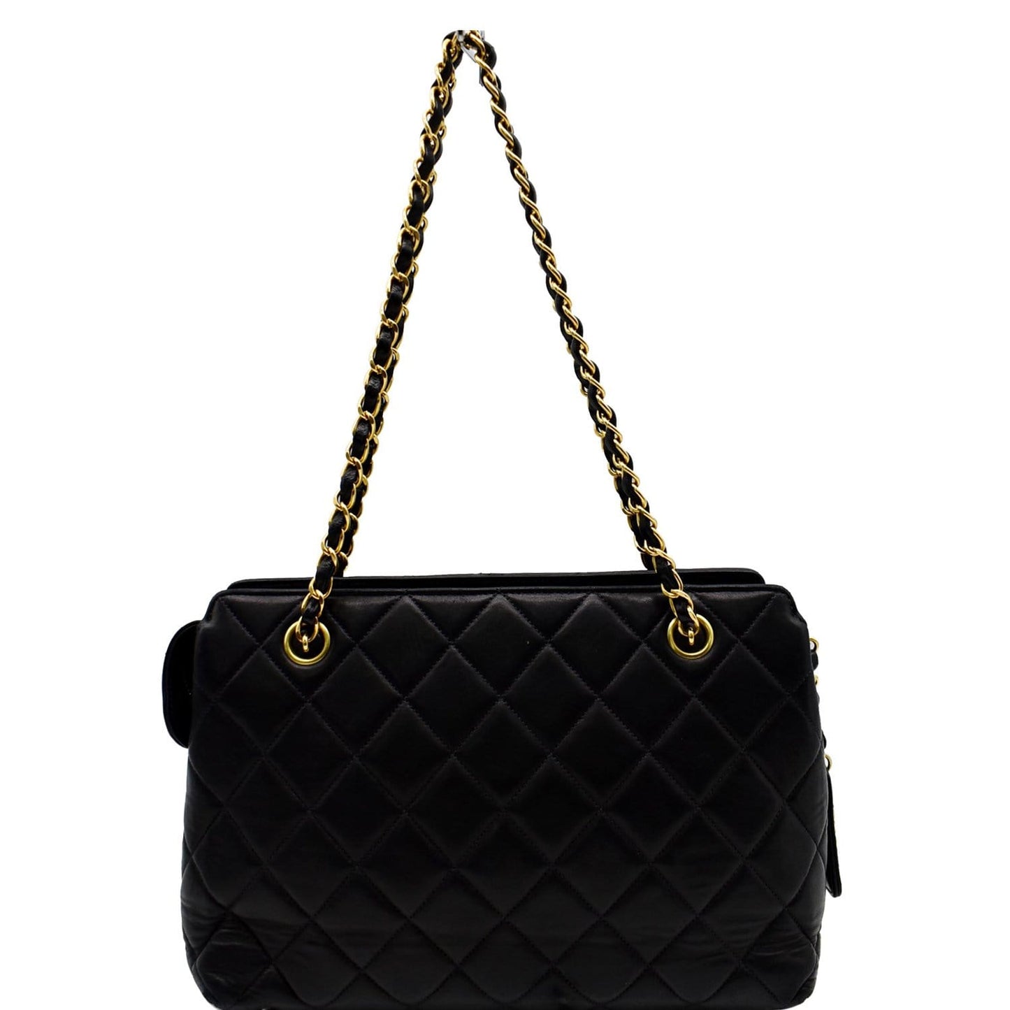 Chanel Chain Handle Tote Bag Leather Quilted
