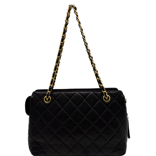 Chanel Chain Handle Tote Bag Leather Quilted