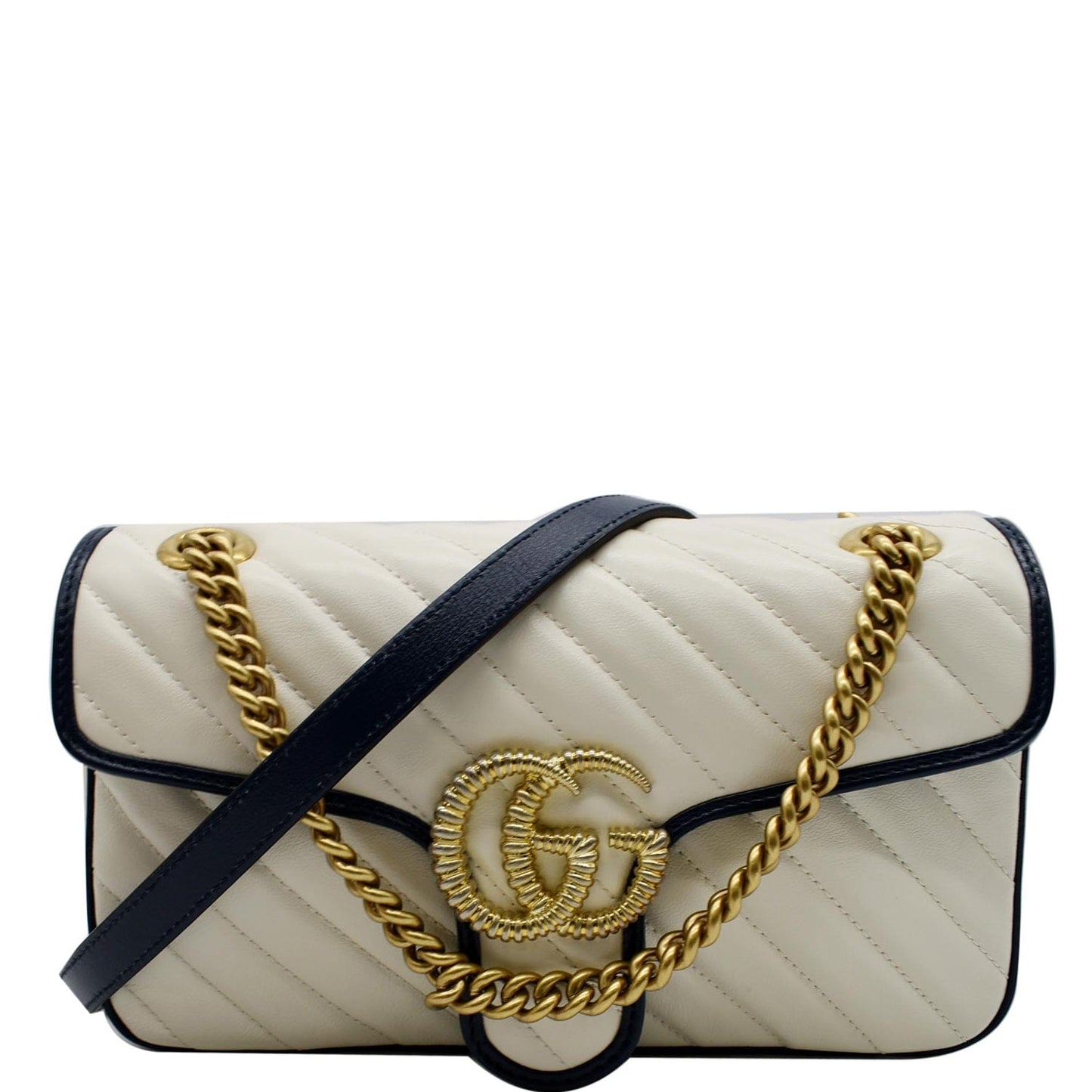 Gucci Torchon Marmont Shoulder Bag Matelasse White