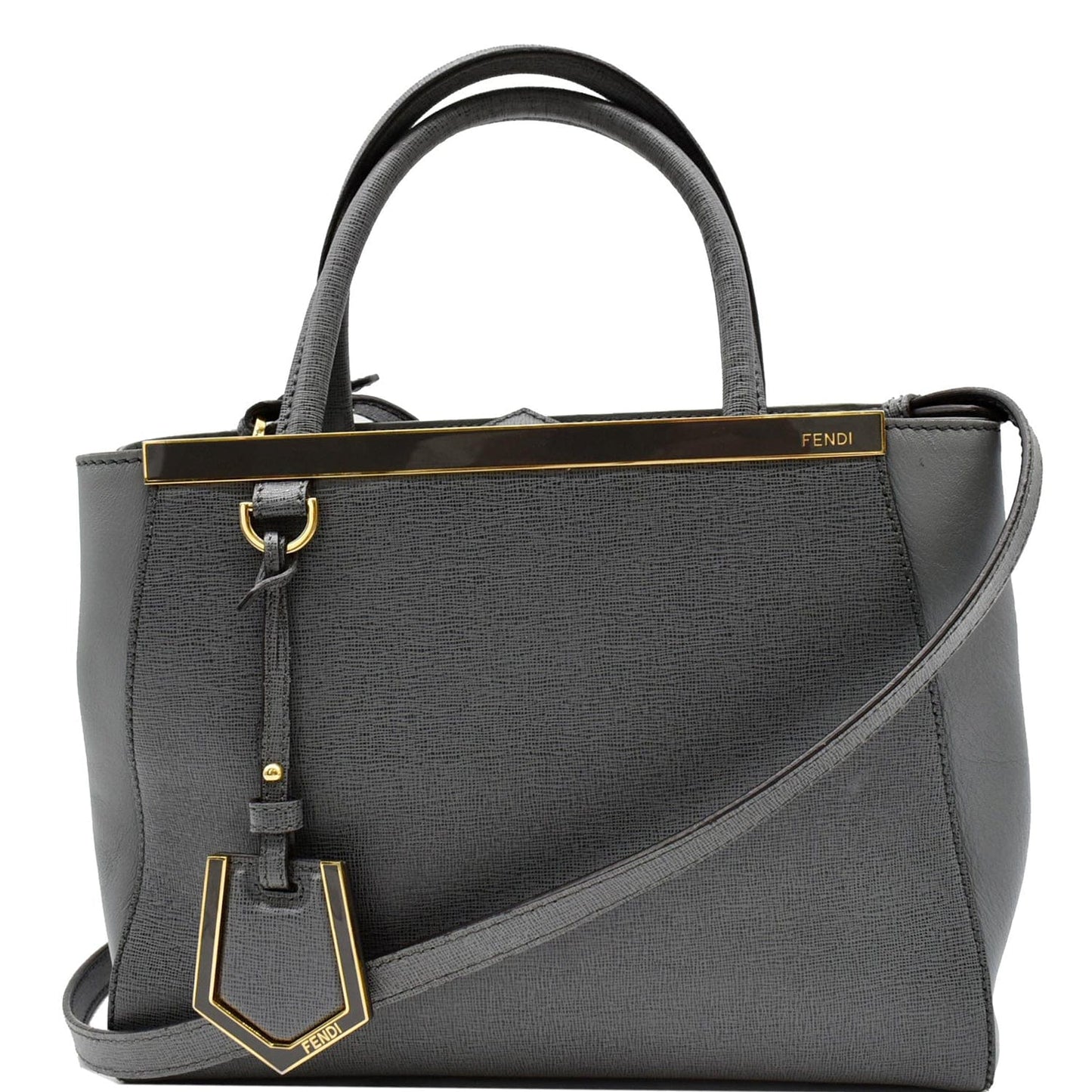 Fendi Petite 2Jours Vitello Elite Tote Shoulder Bag Leather