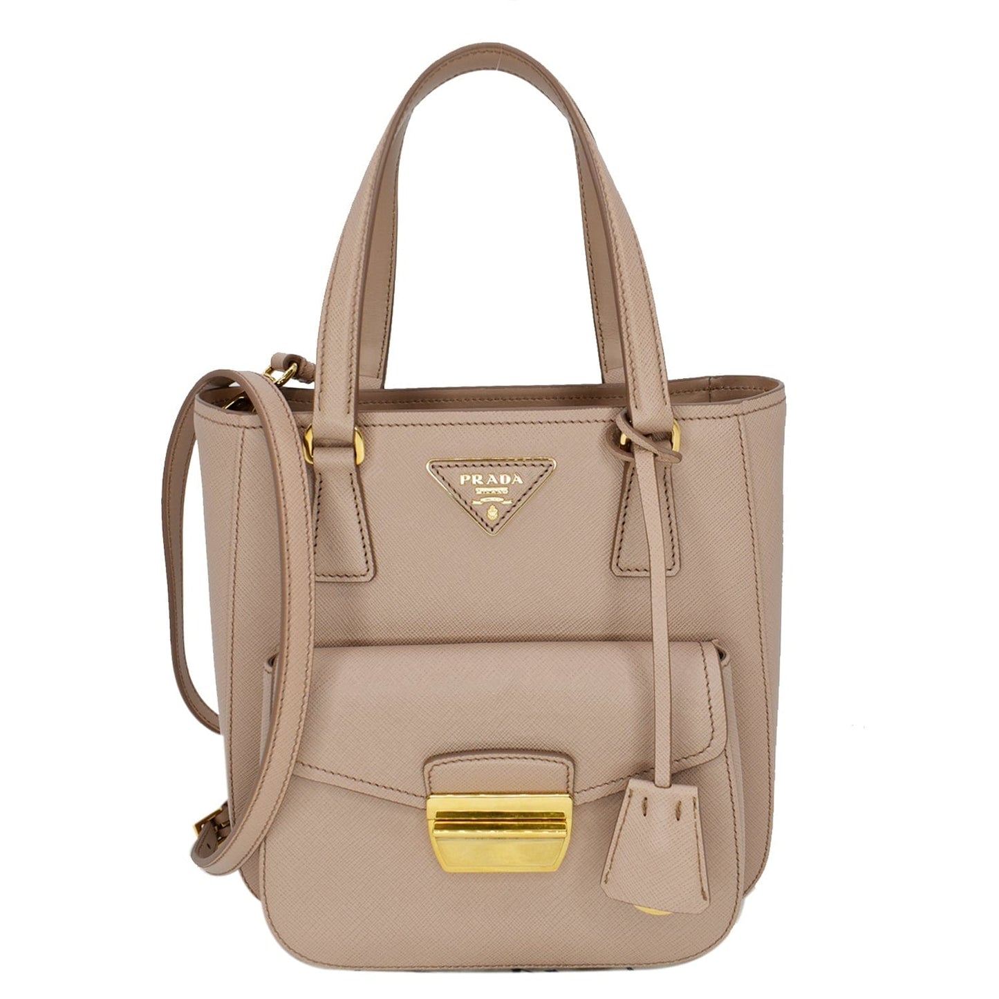 Prada Lux Metropolis Saffiano Tote Bag Cipria Hot Leather