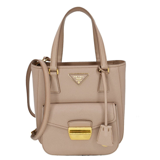 Prada Lux Metropolis Saffiano Tote Bag Cipria Hot Leather