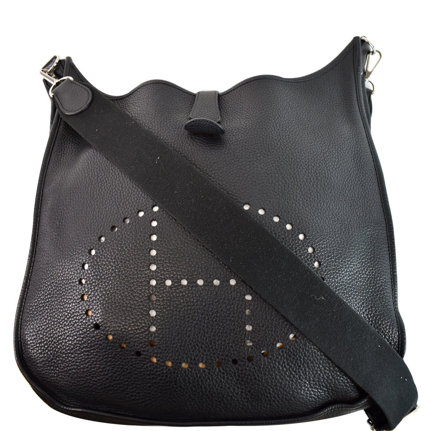 Hermes Evelyne Tgm Iii Clemence Crossbody Bag Leather Black