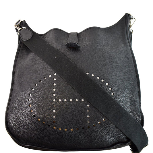 Hermes Evelyne Tgm Iii Clemence Crossbody Bag Leather Black