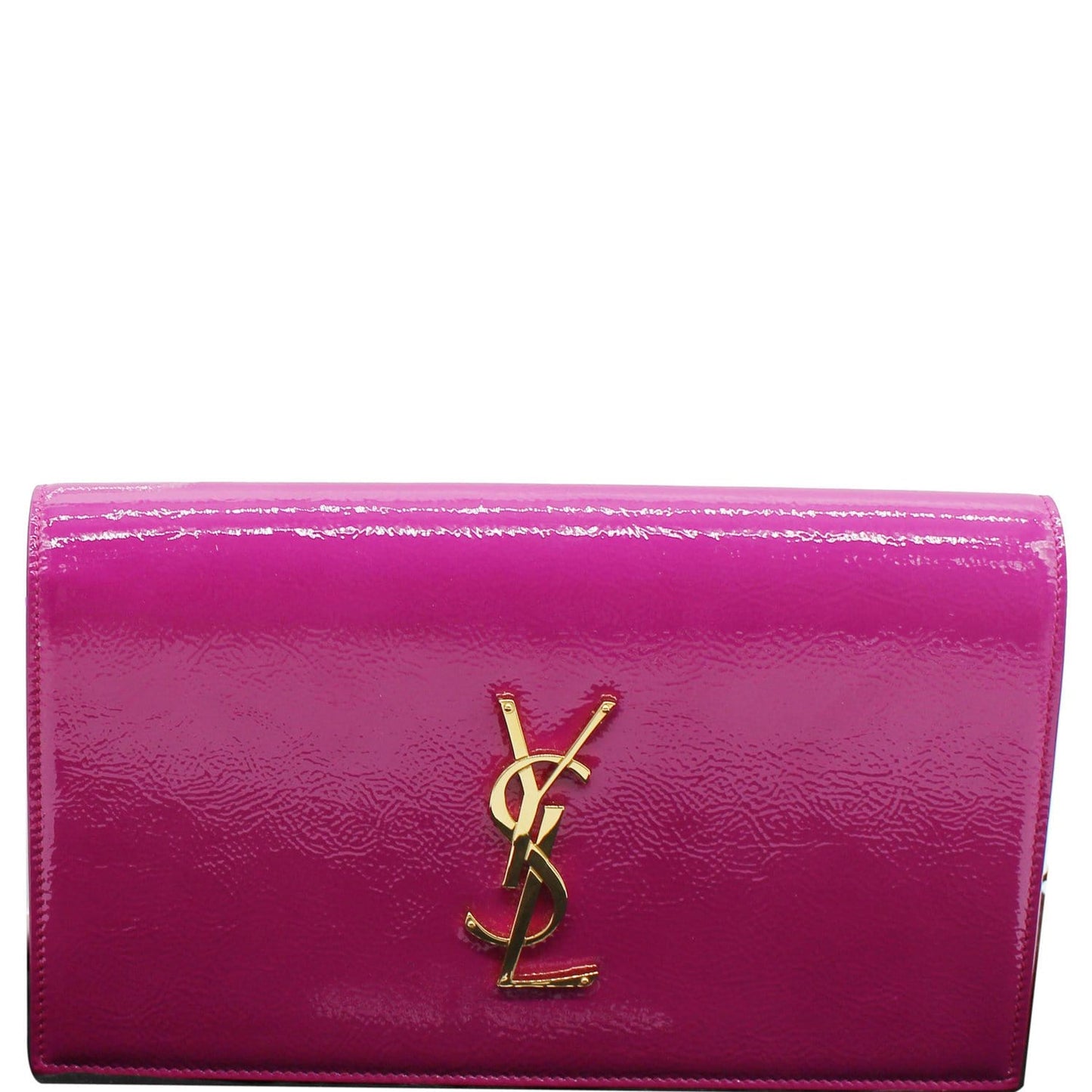 YSL Saint Laurent Saint Belle De Jour Patent Clutch Bag Leather Pink Bag Pink