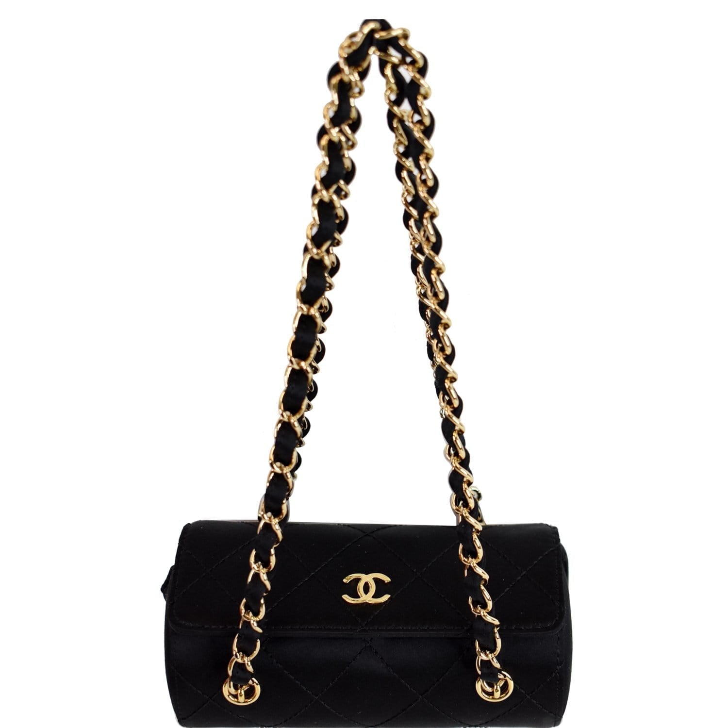 Chanel Sac Divers Baguette Bag Satin Quilted Shoulder Bag