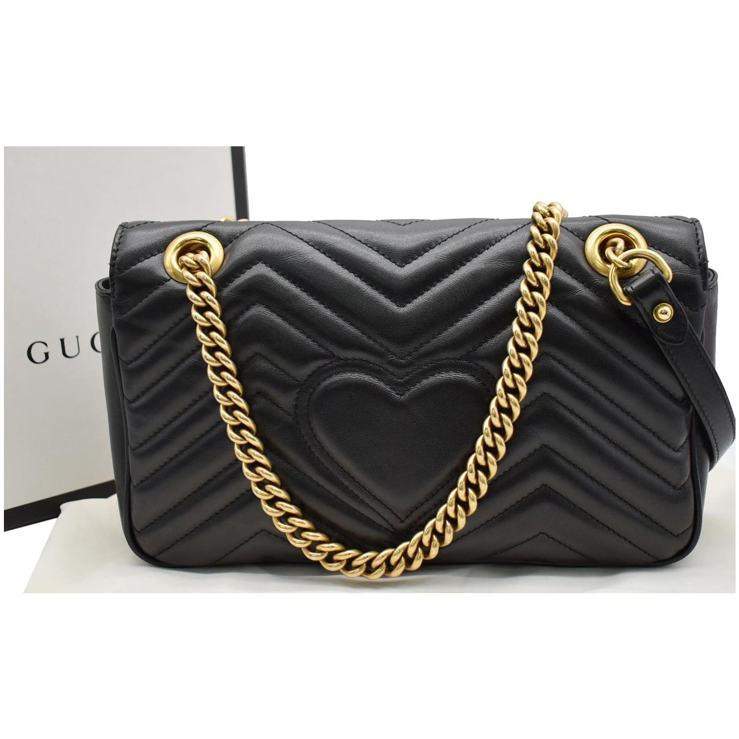 Gucci Marmont Small Crossbody Bag Leather Matelasse Black 443500