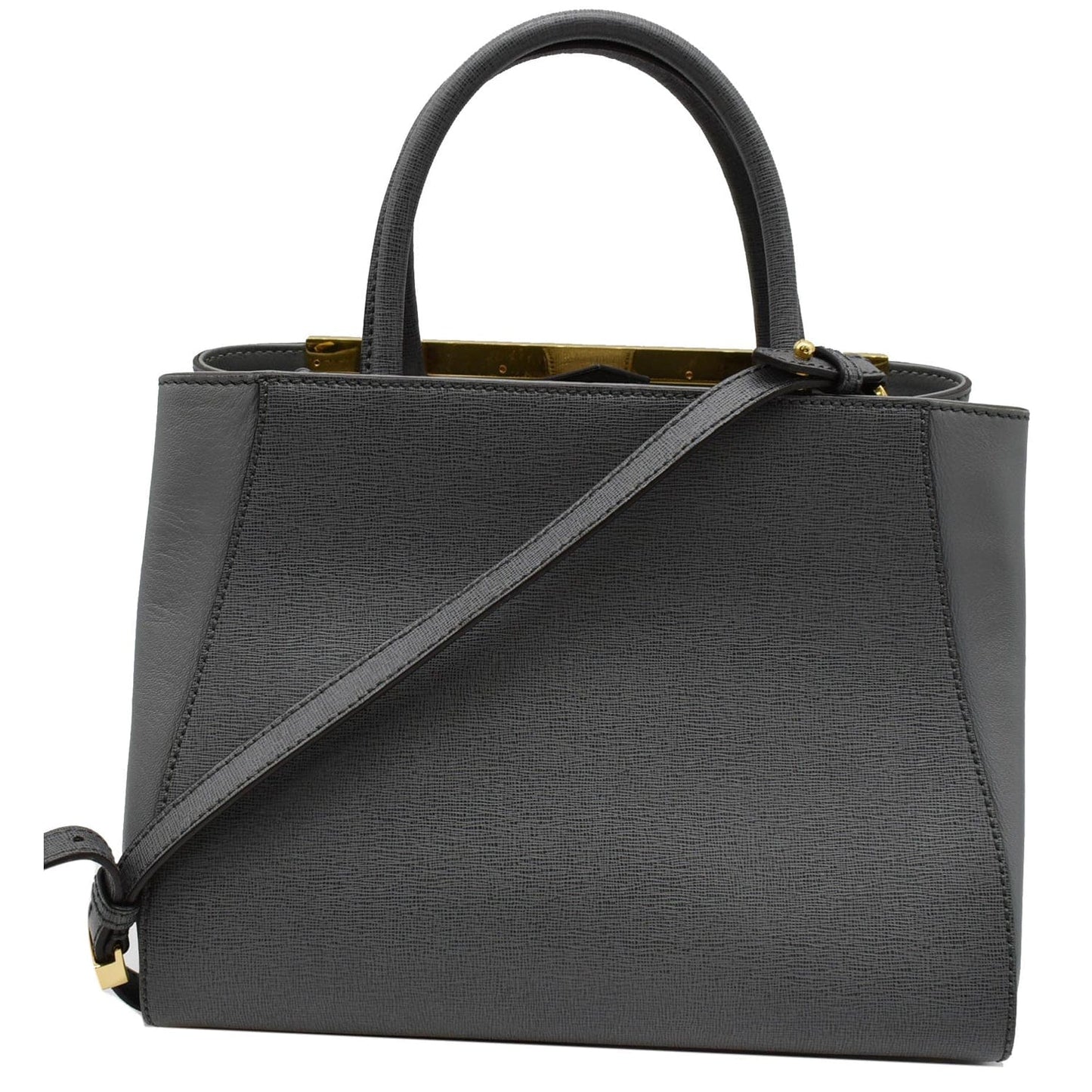 Fendi Petite 2Jours Vitello Elite Tote Shoulder Bag Leather