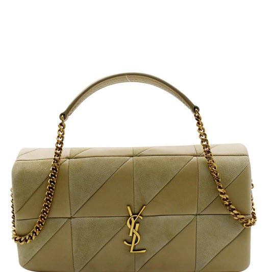 YSL Saint Laurent Saint Jamie Shoulder Bag Sea Salt Leather Suede