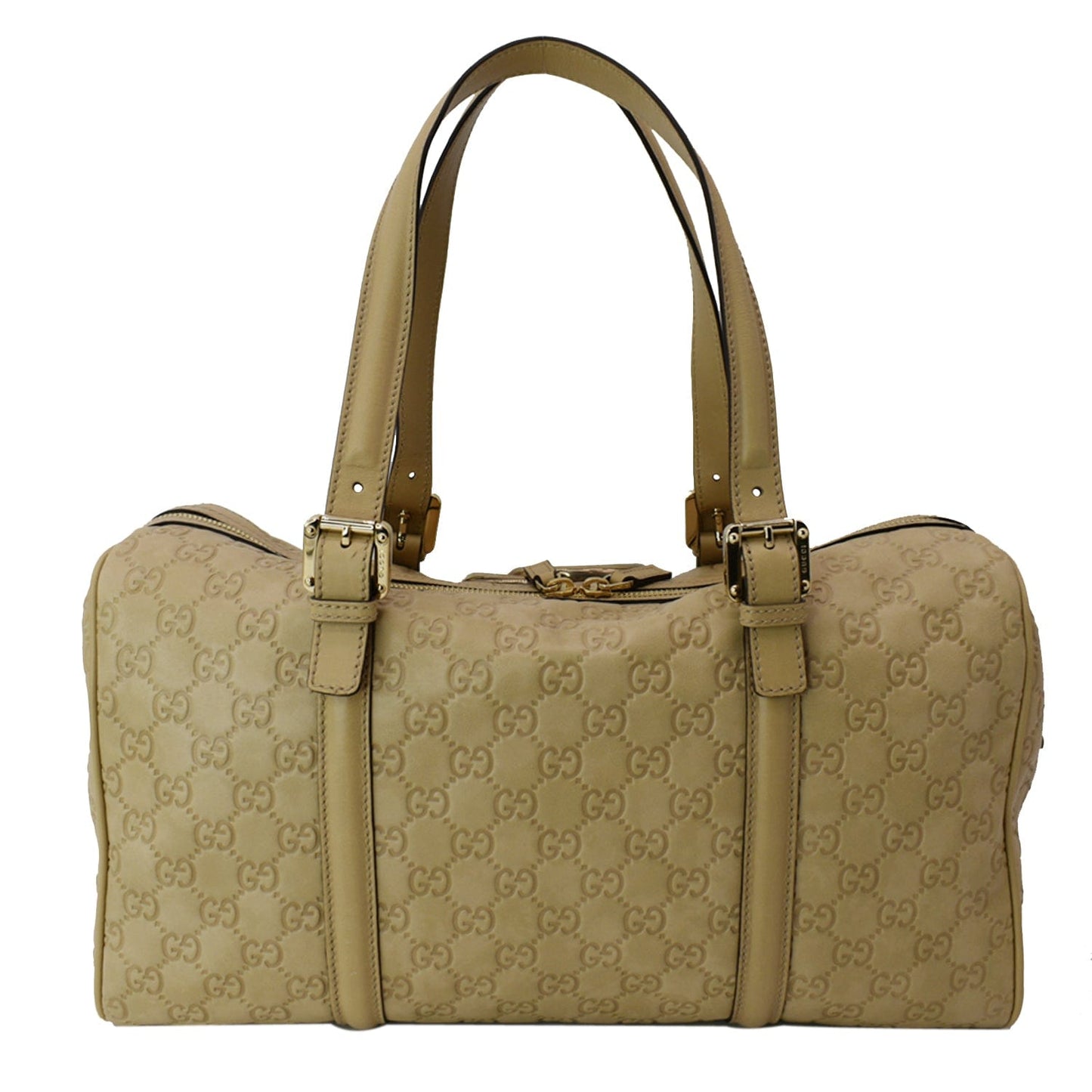 Gucci Britt ssima Satchel Bag Leather Beige Travel Bag
