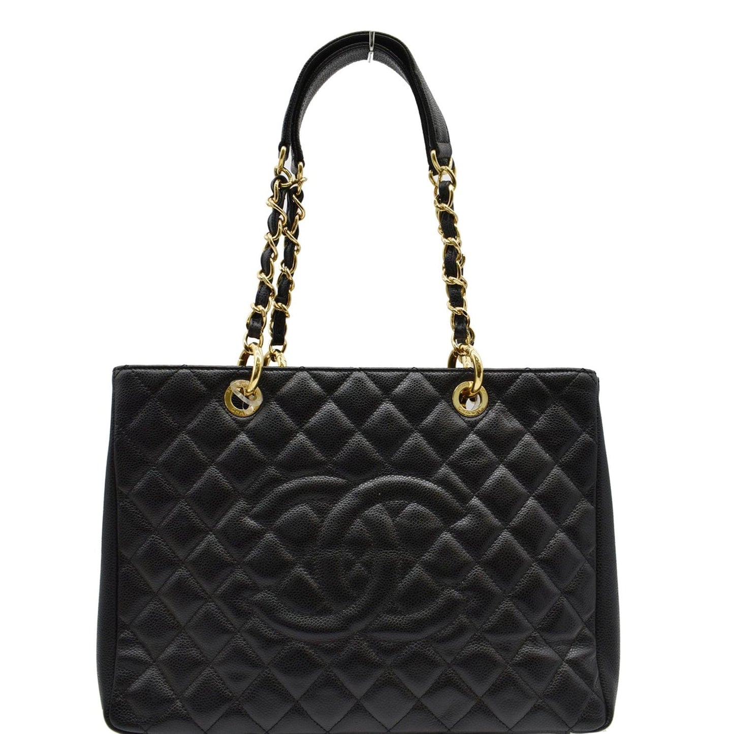 Chanel Grand Shopping Gst Caviar Tote Bag Leather Black