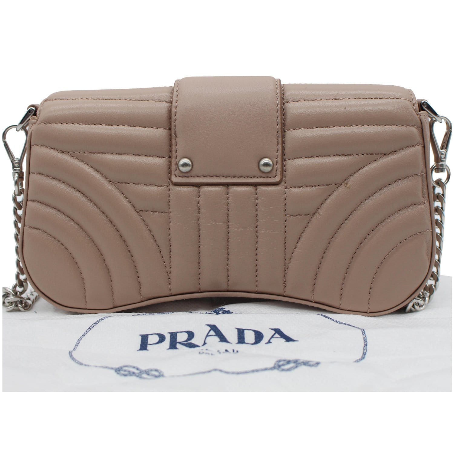 Prada Sidonie Nappa Diagramme Crossbody Bag Nude Leather Mini
