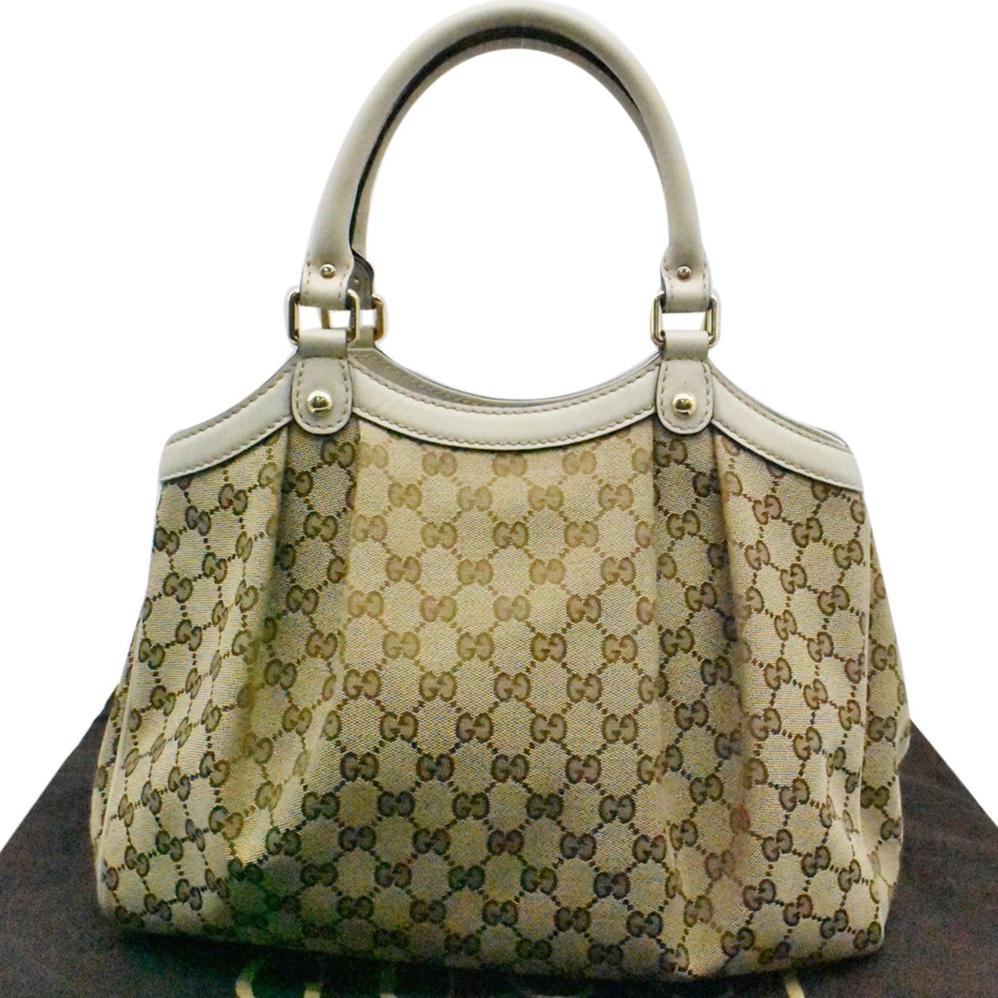 Gucci Sukey Tote Bag Canvas Beige Shoulder Bag