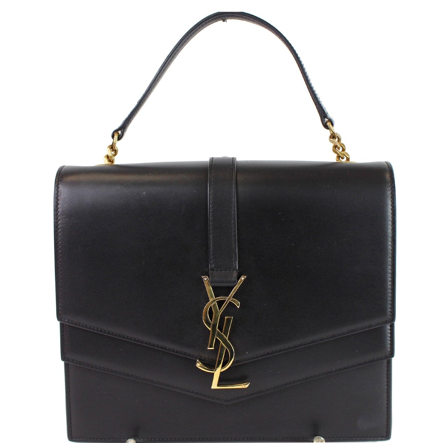 YSL Saint Laurent Saint Montaigne Double Shoulder Bag Leather Black