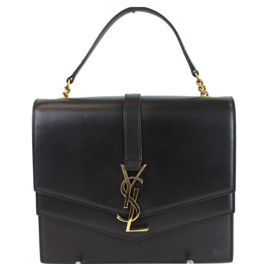 YSL Saint Laurent Saint Montaigne Double Shoulder Bag Leather Black