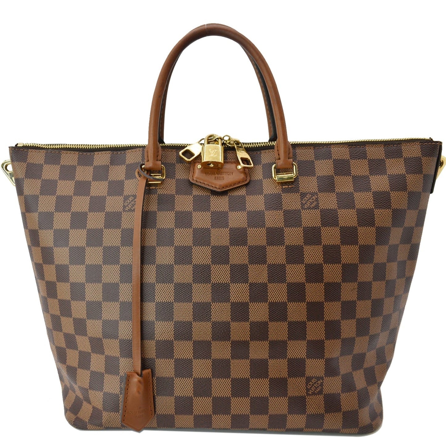 Louis Belmont Damier Ebene Tote Bag Brown