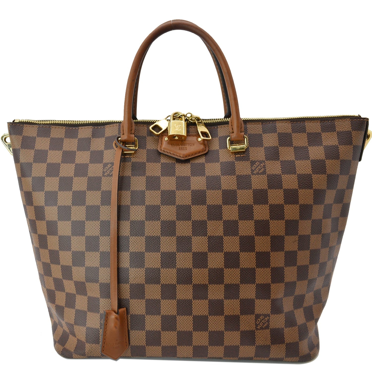 Louis Belmont Damier Ebene Tote Bag Brown