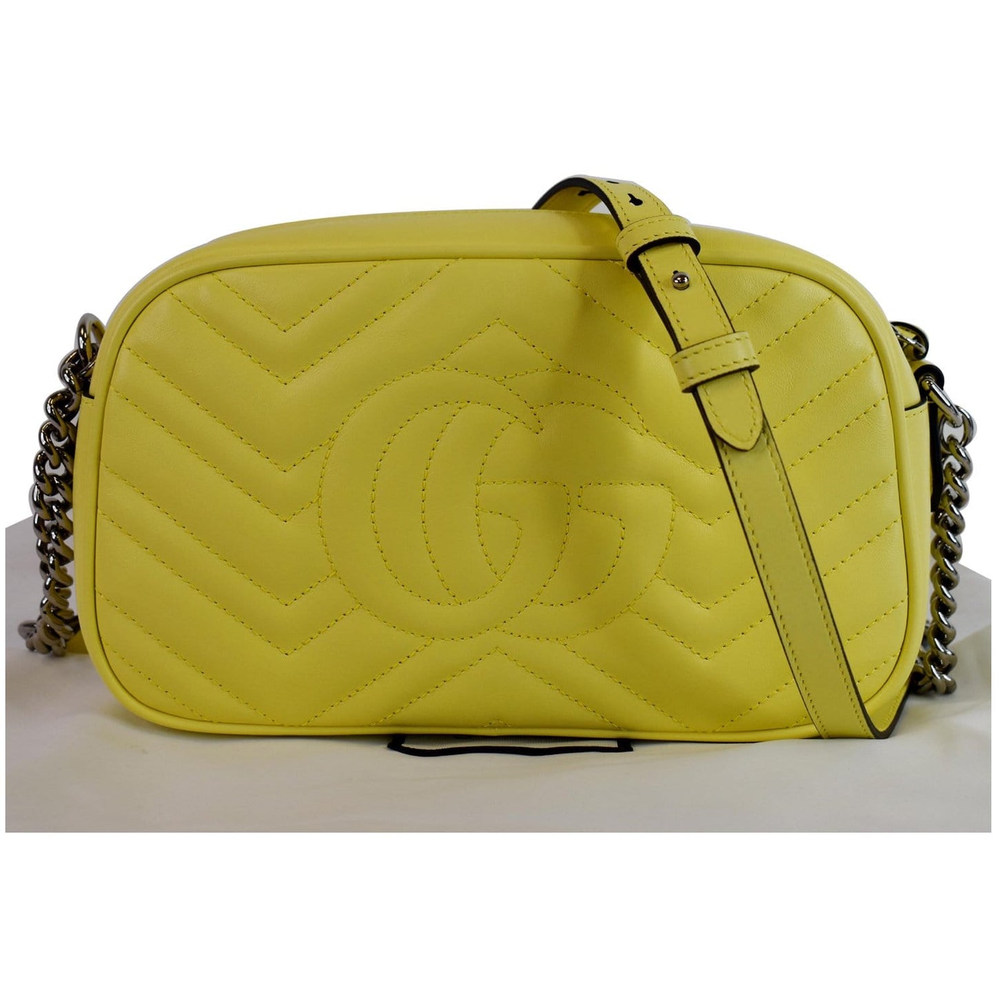 Gucci Marmont Crossbody Bag Pastel Yellow Leather Matelasse