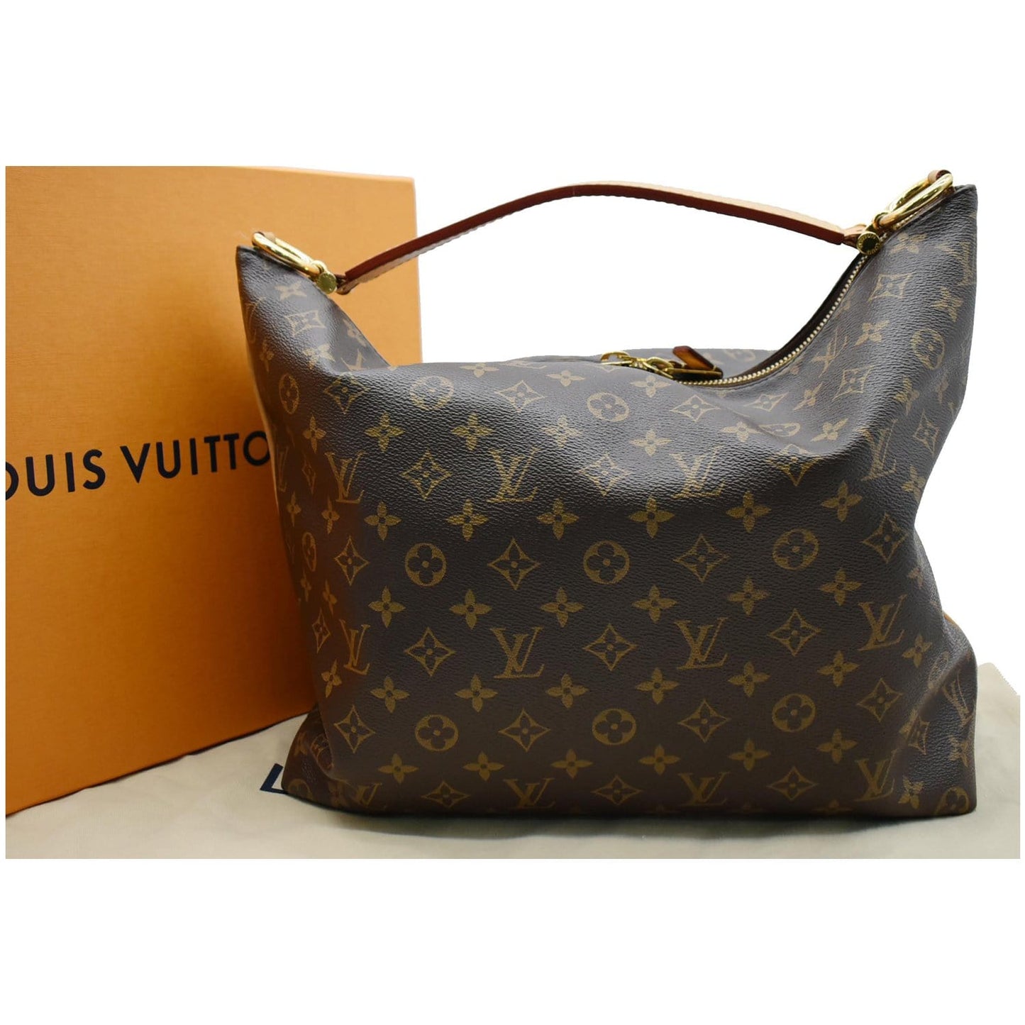 Louis Sully Mm Shoulder Bag Canvas Monogram Brown 3