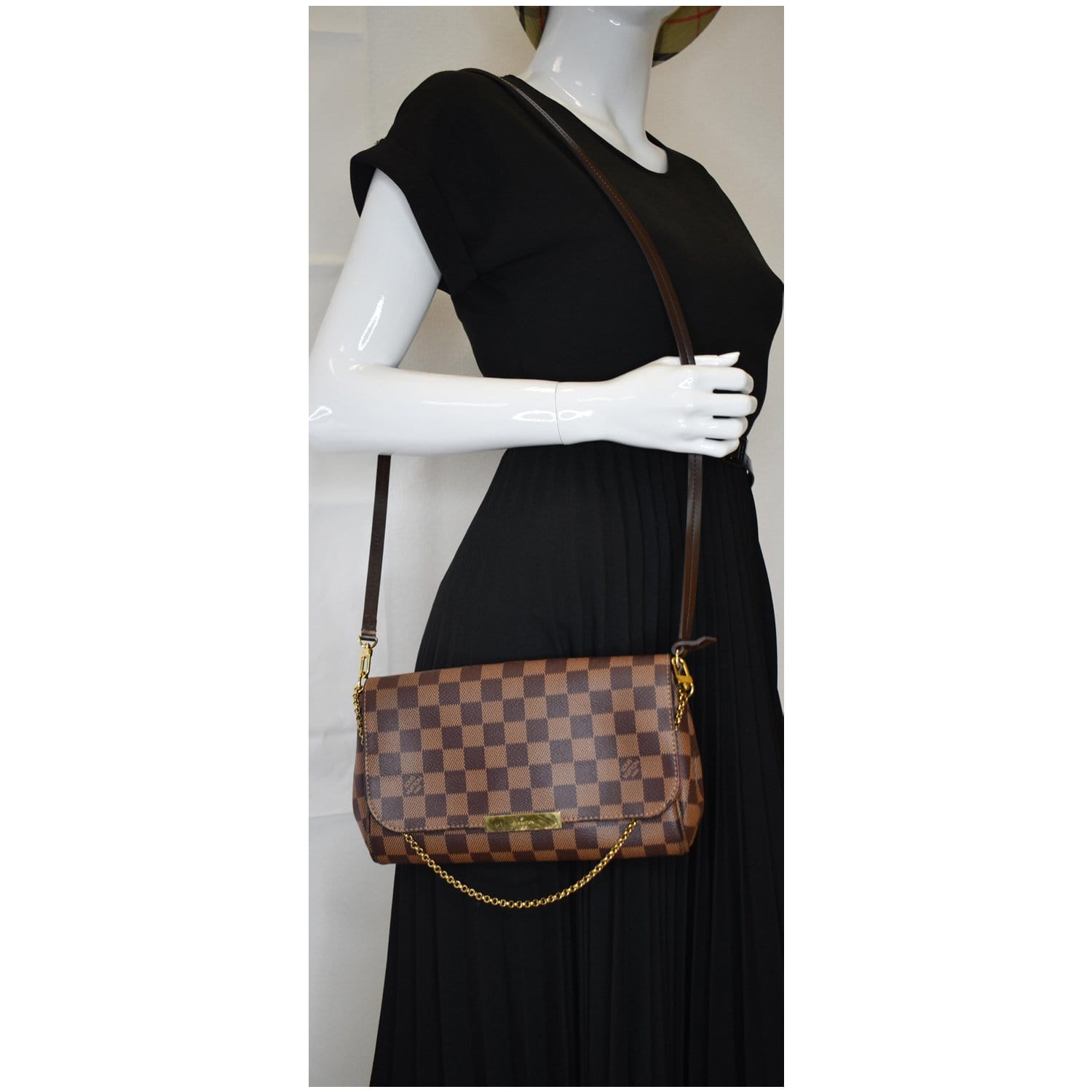 Louis Favorite Mm Damier Ebene Crossbody Bag Brown