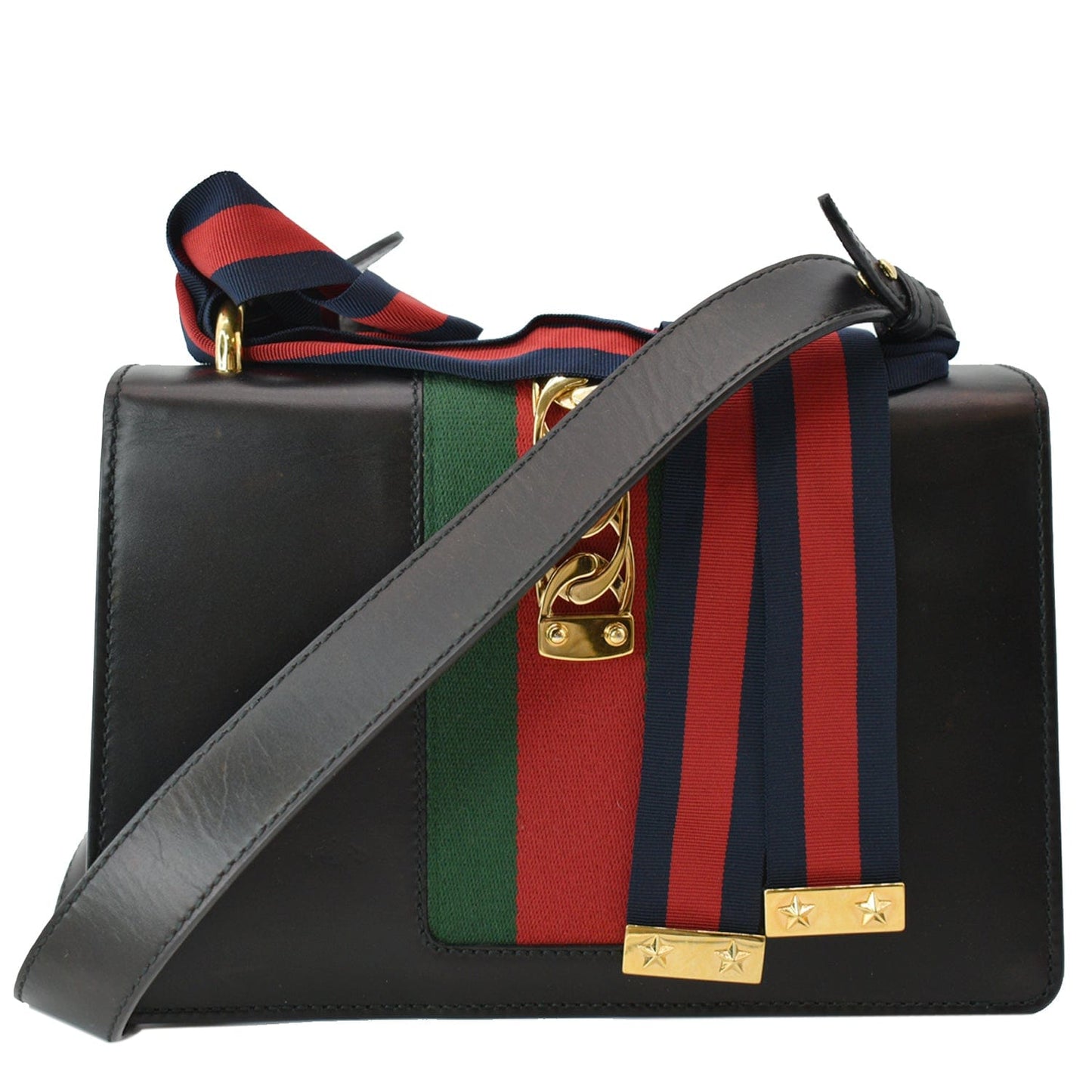 Gucci Sylvie Shoulder Bag Leather Black