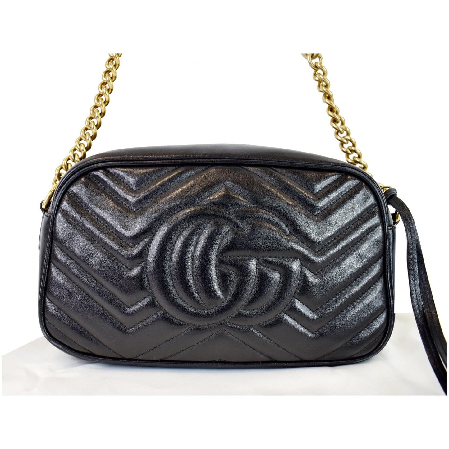 Gucci Marmont Small Crossbody Bag Leather Matelasse Bag Black