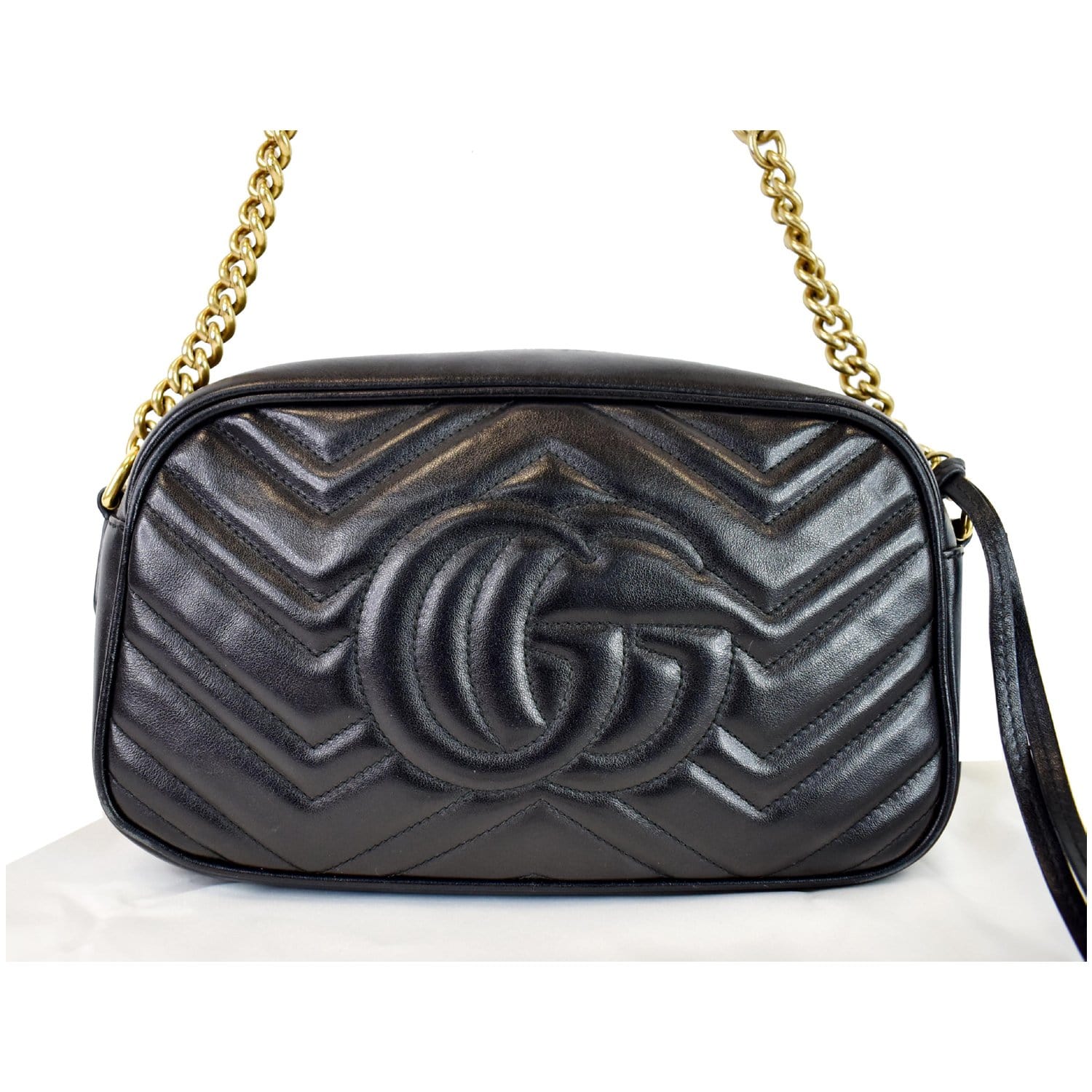 Gucci Marmont Small Crossbody Bag Leather Matelasse Bag Black